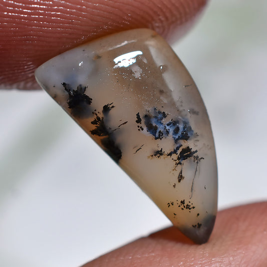 Fancy Shaped Small Dendrite Opal Natural Loose Cabochon (7x15x2mm,/3ct)