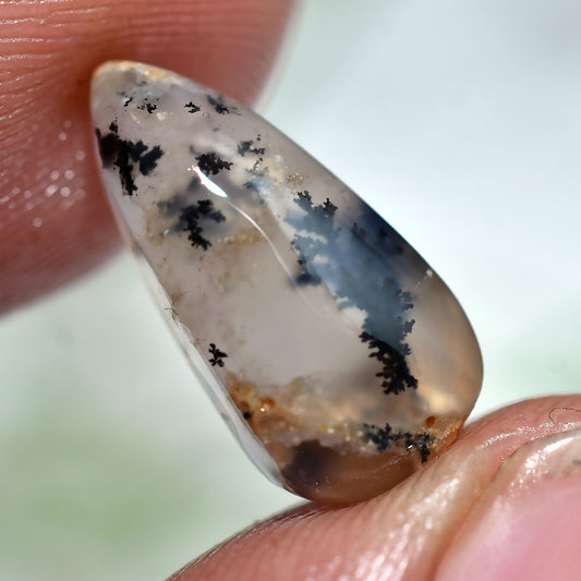 Natural Dendrite Opal Fancy Shaped Polished Loose Gemstone (11x15x4mm,/4ct)