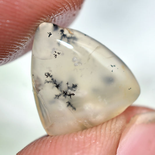 Natural Dendrite Opal Fancy Cabochon, Polished Loose Gemstone (11x12x2mm,/3ct)