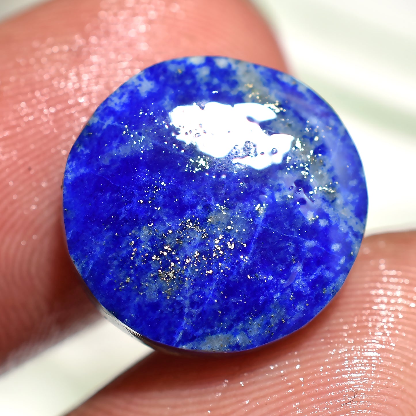 High Quality Lapis Lazuli Round Shape Wholesale Smooth Polished Cabochon (15x15x2mm,/8ct)