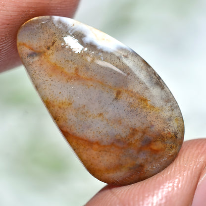 Rare! Montana Agate Natural Cabochon With Unique Patterns (14x24x2mm,/13ct)