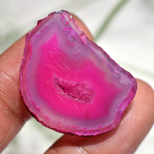Pink Window Druzy Solar Quartz Cabochon Crystal Druzy Slice Gemstone (20x29x3mm,/30ct)