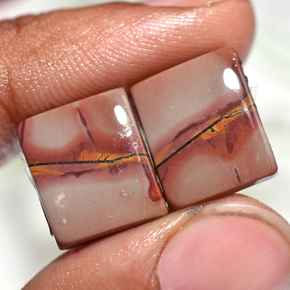 Natural Noreena Jasper Rectangle Gemstone Pair For Jewellery (9x13x2mm,/13ct)
