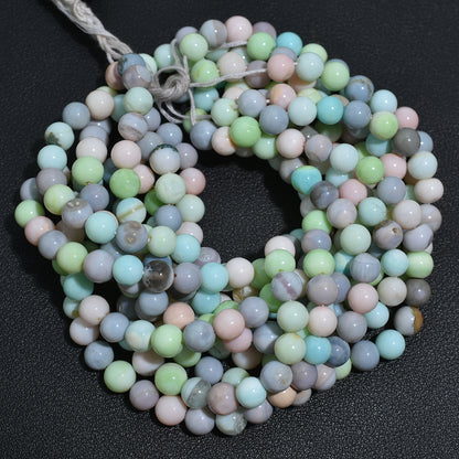 Pastel Opal Round Smooth Beads 16 Inch Strand Multicolor Gemstone Bead For Custom Necklace And Bracelets