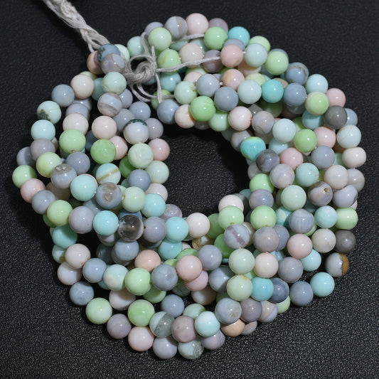 Pastel Opal Round Smooth Beads 16 Inch Strand Multicolor Gemstone Bead For Custom Necklace And Bracelets