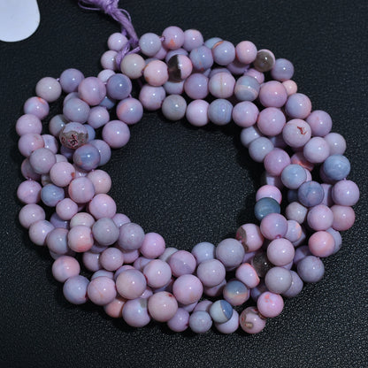 Beautiful Purple Shaded Round Opal Beads – Smooth Polished Gemstone Beads for Jewelry Making