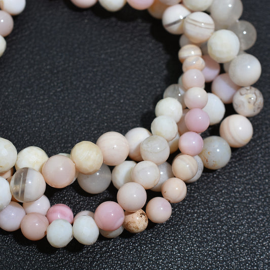 Smooth & Faceted Pastel Pink Opal Beads - Wholesale Natural Gemstone Beads For Jewelry Supply