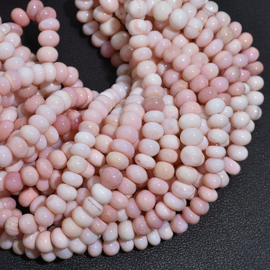 Wholesale Pink Shaded Opal Rondelle Beads – 16 Inch Strand Smooth Gemstone Beads For Handmade Jewelry