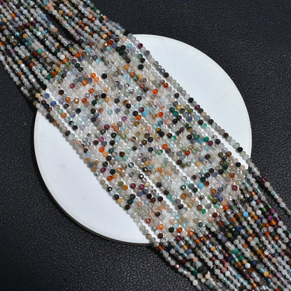 Multi Disco Faceted Crystal Beads – Micro Cut Gemstone Strand for Jewelry Making