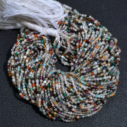 Multi Disco Faceted Crystal Beads – Micro Cut Gemstone Strand for Jewelry Making