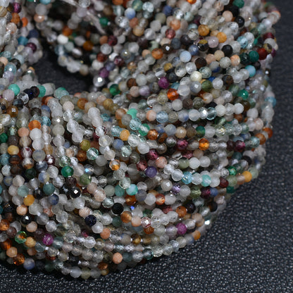 Multi Disco Faceted Crystal Beads – Micro Cut Gemstone Strand for Jewelry Making
