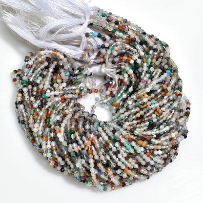 Multi Disco Faceted Crystal Beads – Micro Cut Gemstone Strand for Jewelry Making