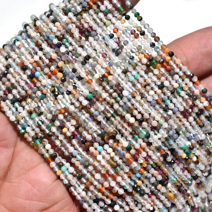 Multi Disco Faceted Crystal Beads – Micro Cut Gemstone Strand for Jewelry Making