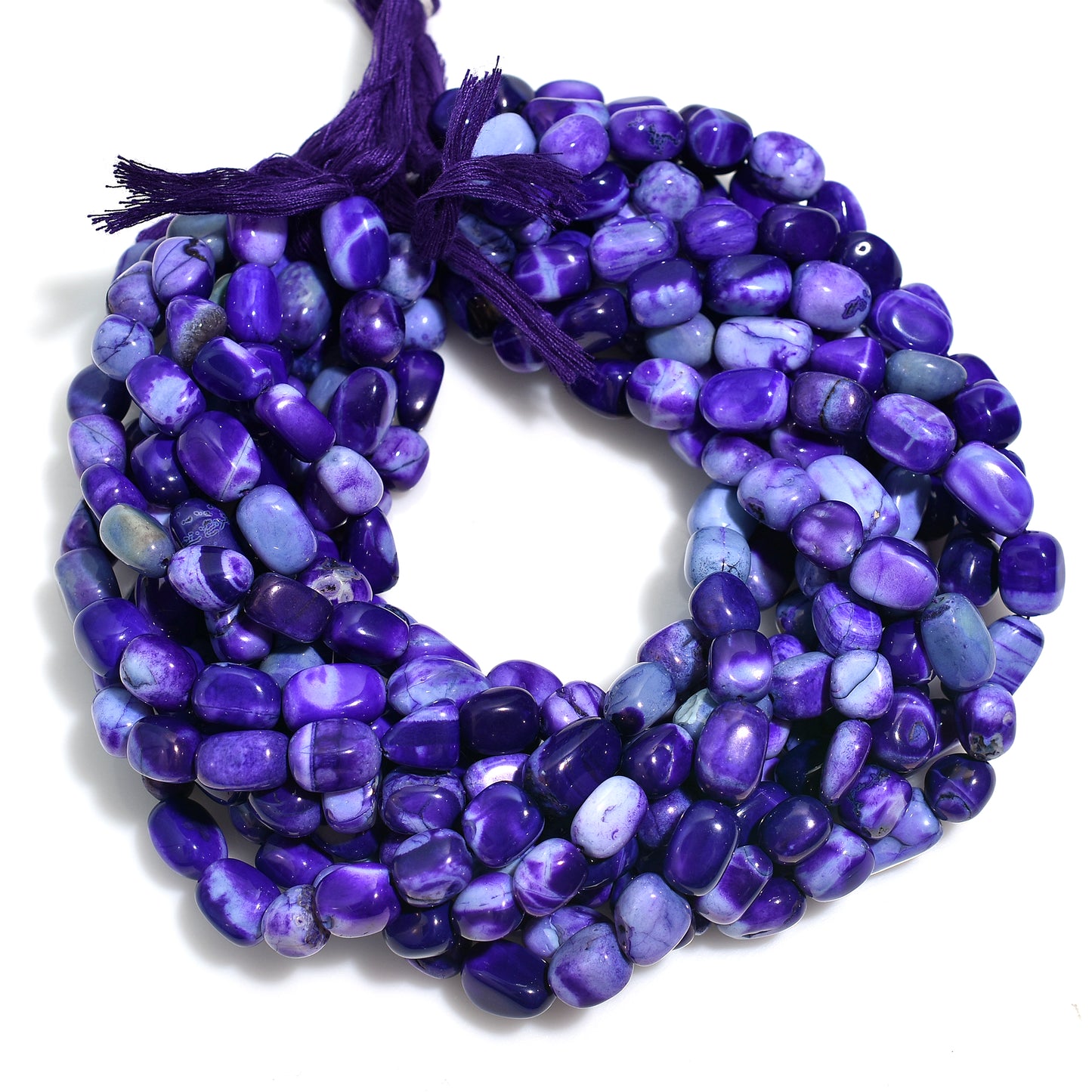 Purple Opal Nuggets Smooth Beads – 13 Inch Strand Wholesale Gemstone Beads For Jewelry Crafts