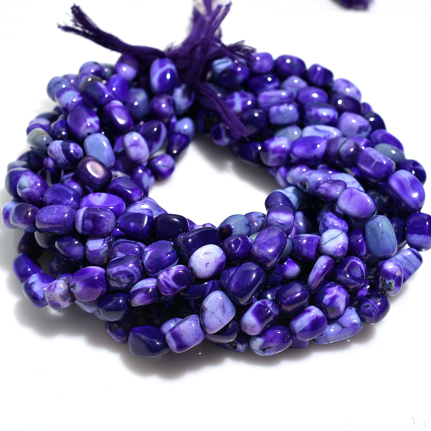 Purple Opal Nuggets Smooth Beads – 13 Inch Strand Wholesale Gemstone Beads For Jewelry Crafts