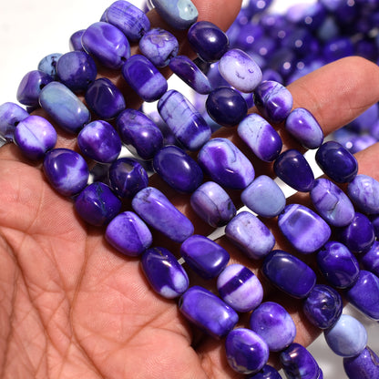 Purple Opal Nuggets Smooth Beads – 13 Inch Strand Wholesale Gemstone Beads For Jewelry Crafts