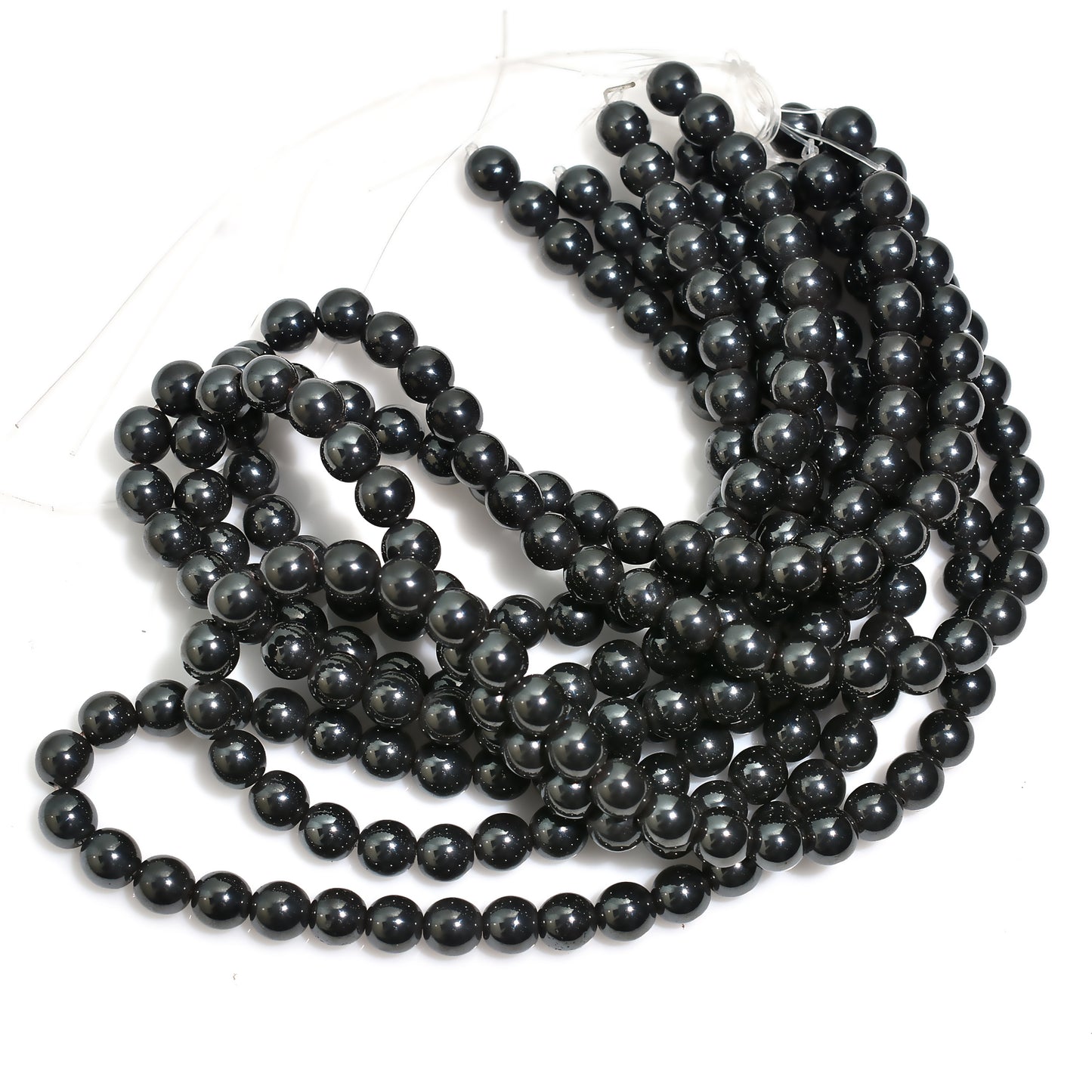 High Polish Finished Gunmetal Round Beads – Metallic Spacer Stone Strand for Jewelry Making,