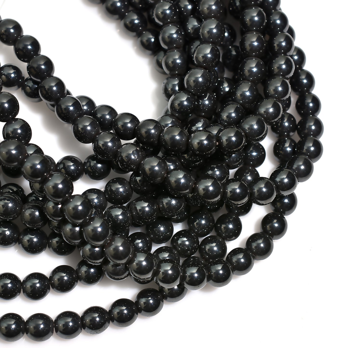 High Polish Finished Gunmetal Round Beads – Metallic Spacer Stone Strand for Jewelry Making,