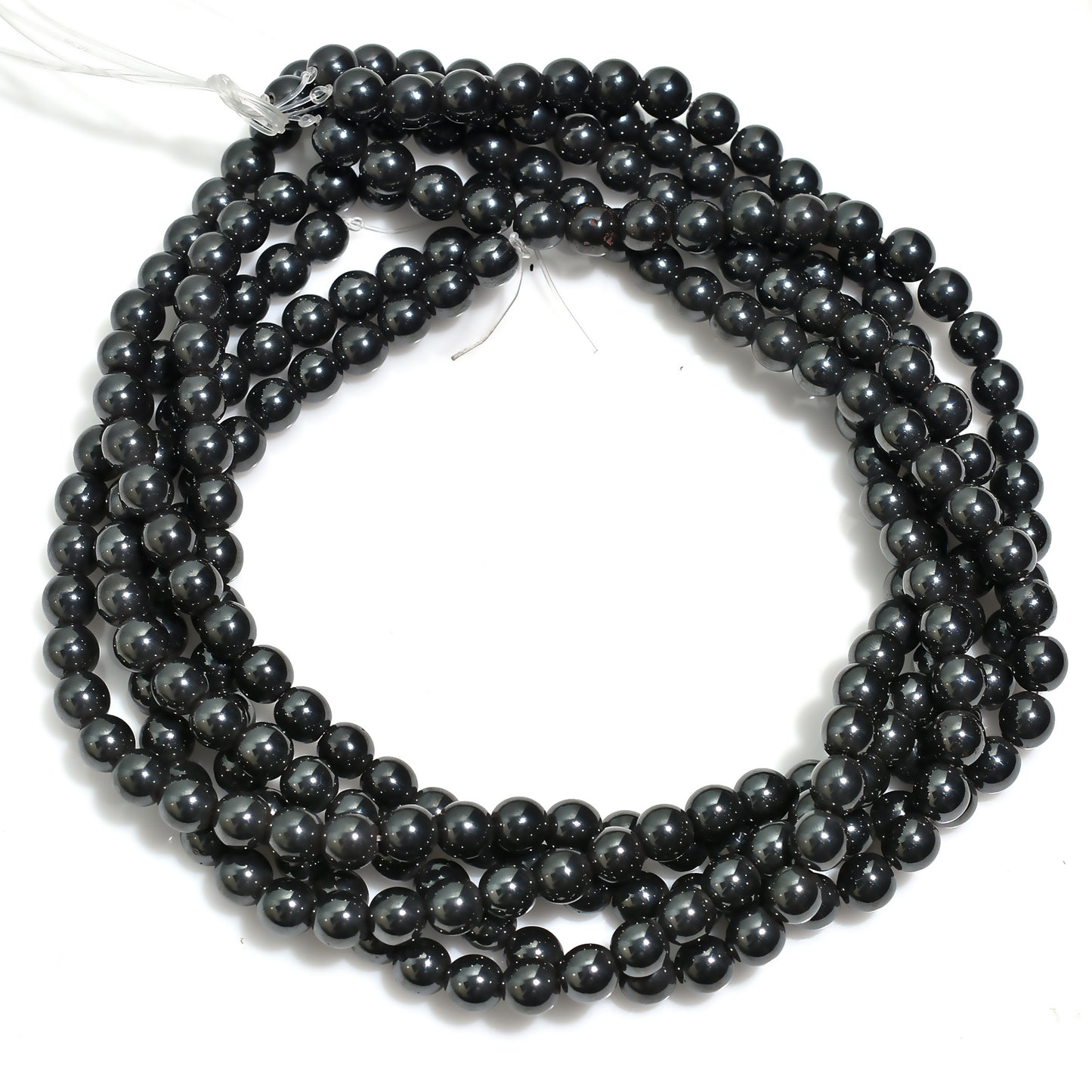 High Polish Finished Gunmetal Round Beads – Metallic Spacer Stone Strand for Jewelry Making,