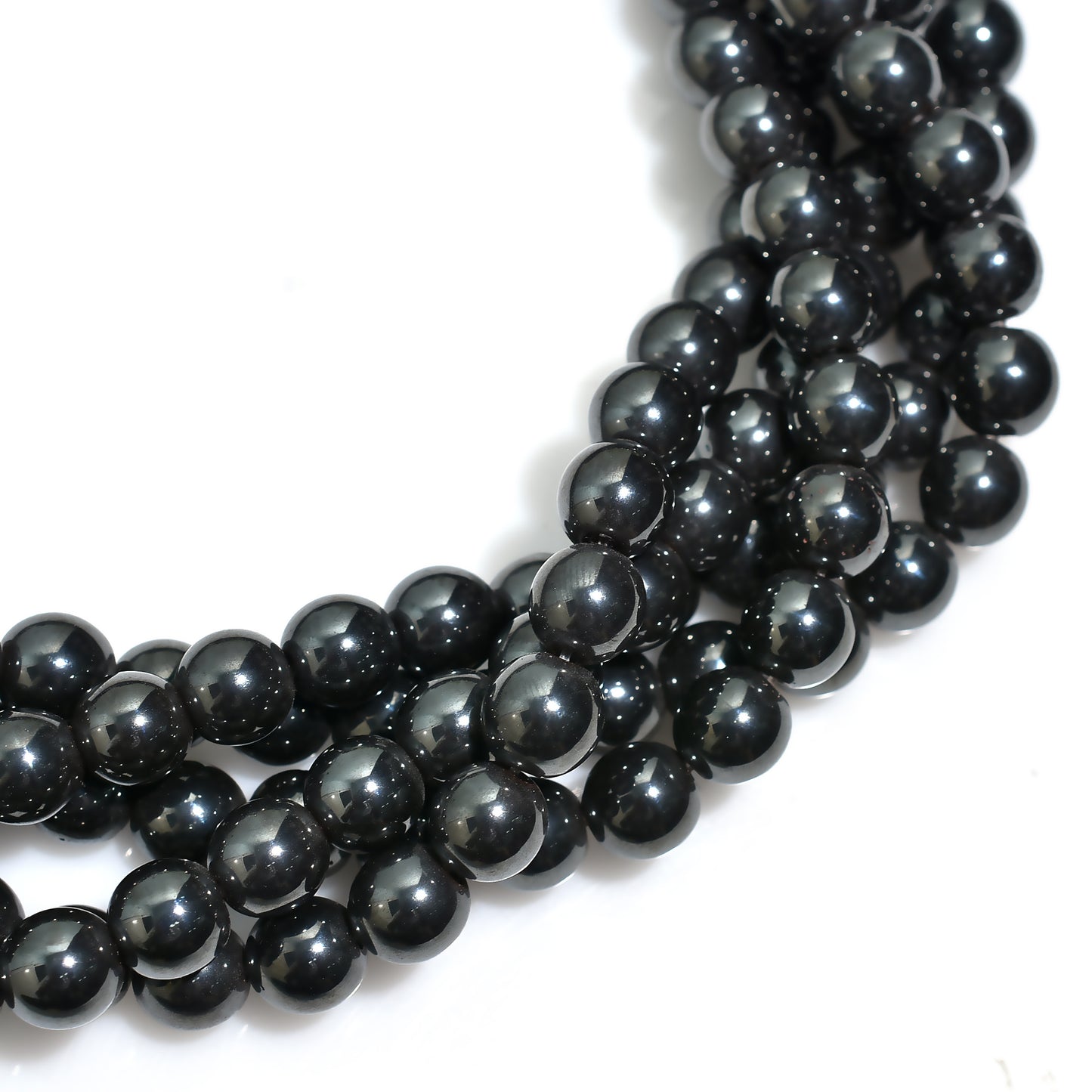 High Polish Finished Gunmetal Round Beads – Metallic Spacer Stone Strand for Jewelry Making,