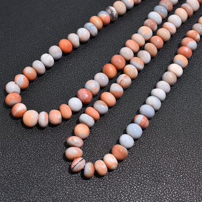 Unique Light Orange & Sky Opal Beads - Beautiful Combination Gemstone Strand For DIY Jwelery