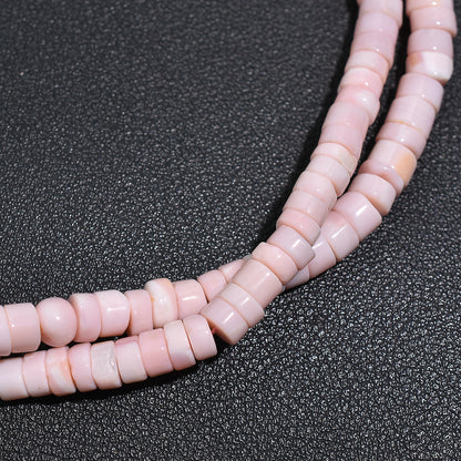 Soft Pink Opal Heishi Beads – Tyre Shape Tiny Gemstone Strand for Jewelry Making