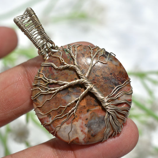 Space-Inspired Asteroid Pendant – Handmade Galactic Stone Wire Wrapping Jewelry(35x52x5mm,/80ct)