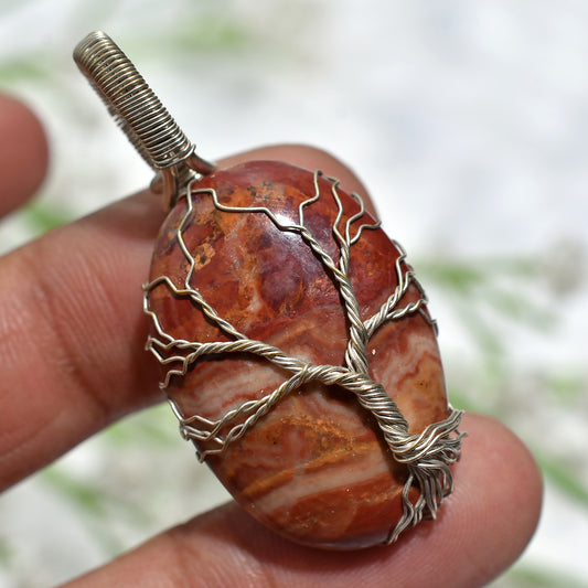 Cosmic Asteroid Wire Wrap Necklace – Spiritual Healing Gemstone Pendant (20x45x5mm,/51ct)