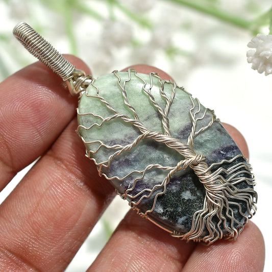 Handcrafted Kammererite GemstoneTree of Life Pendant – Wholesale Silver Wire Wrapped Jewelry