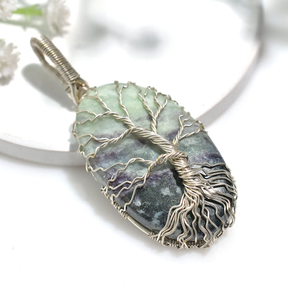 Handcrafted Kammererite GemstoneTree of Life Pendant – Wholesale Silver Wire Wrapped Jewelry
