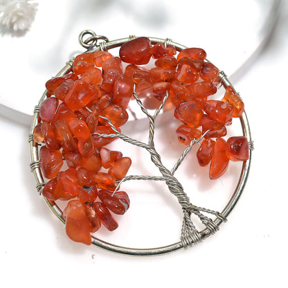 Natural Raw Orange Agate Pendant – Artisan Handmade Tiny Stone Necklace(43x49x5mm,/55ct)