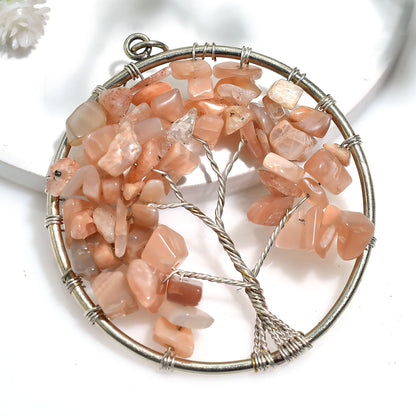 Divine Peach Moonstone Pendant – Elegant Crystal Jewelry for Spiritual Growth(40x50x5mm,/53ct)