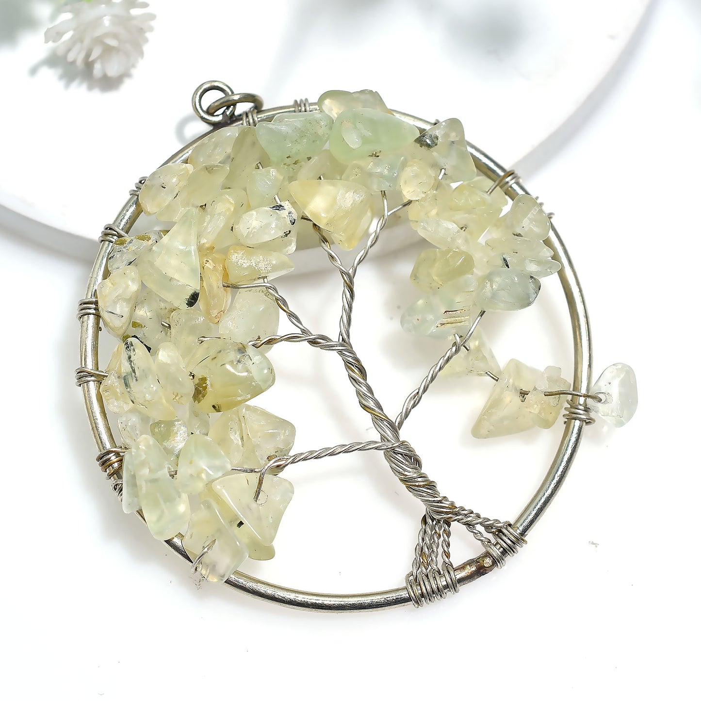 Green Jade Spiritual Pendant – Heart Chakra Healing Stone Necklace(43x50x6mm,/54ct)