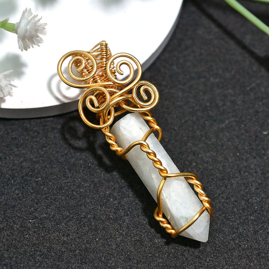 Rainbow Moonstone Energy Pendant – Wholesale Wire Wrapped Healing Stone Jewelry