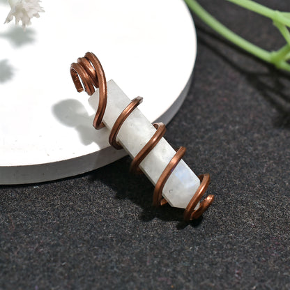 Mystical Rainbow Moonstone Pendant –  Wholesale Copper Wrapped Pencil Crystal