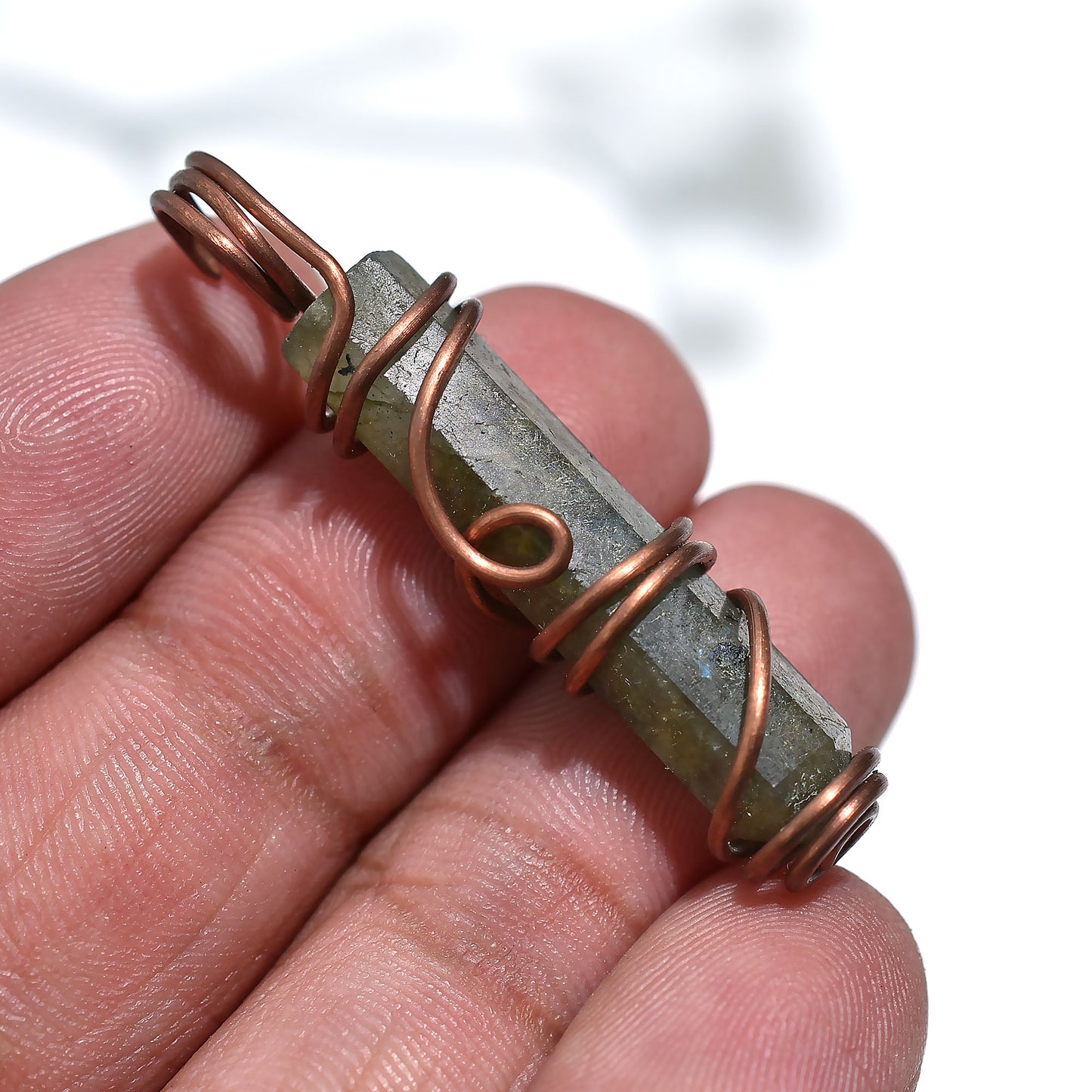 Divine Protection Labradorite Pendant - Wholesale Wire Wrapped Crystal Stone Jewelry 21ct