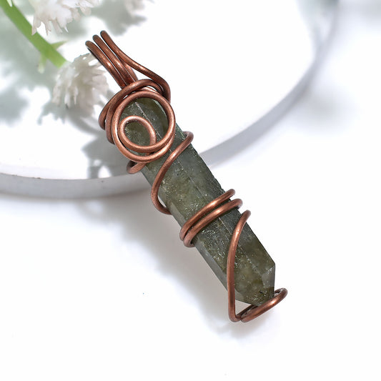 Ethereal Glow Labradorite Pendant - Handmade Wire Wrapped Wholesale Gemstone 26ct