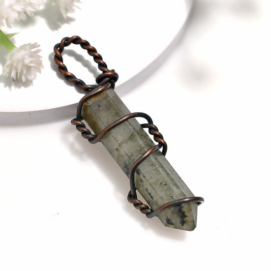 Labradorite Antique Copper Necklace – Handcrafted Crystal Healing Gemstone Jewelry