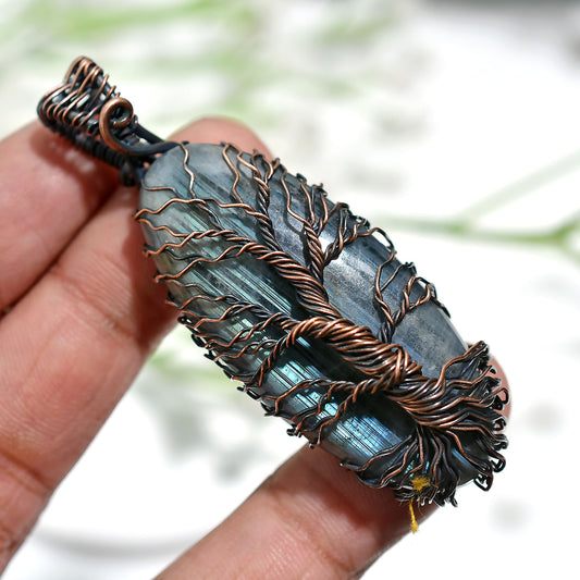 Natural Labradorite Necklace – Copper Wire Wrapped Gemstone Wholesale Jewelry