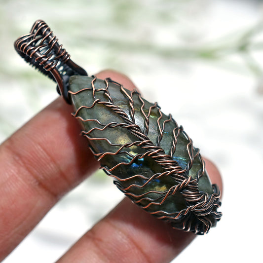 Labradorite Talisman Pendant – Oxidized Copper Spiritual Stone Wholesale Jewelry