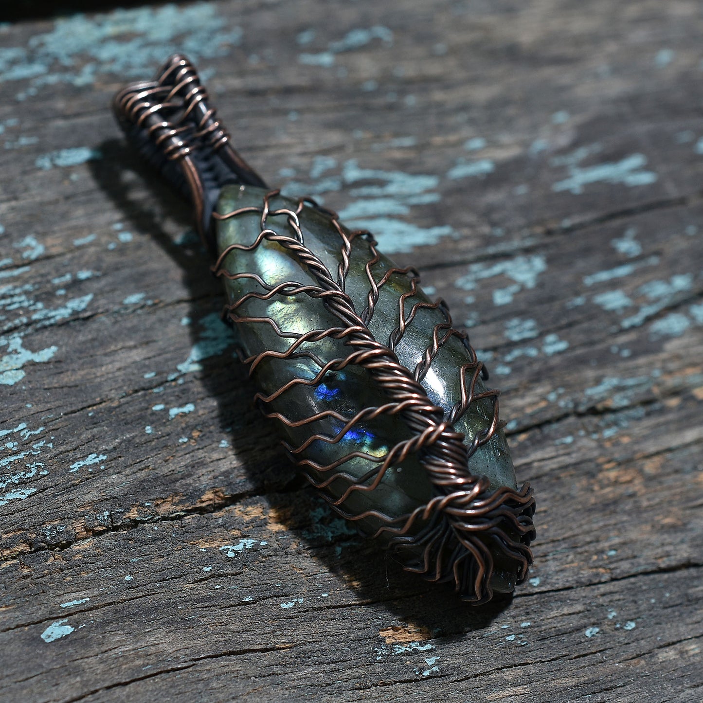 Labradorite Talisman Pendant – Oxidized Copper Spiritual Stone Wholesale Jewelry