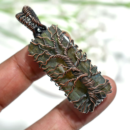 Third Eye Labradorite Pendant – Oxidized Copper Wire Wrapped Stone Wholesale Jwelery