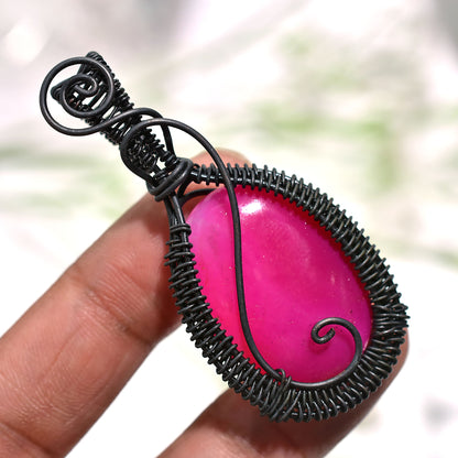 Soothing Botswana Wire Wrapped Pendant-Wholesale Stone Copper Jewelry for Handmade Gift Ideas
