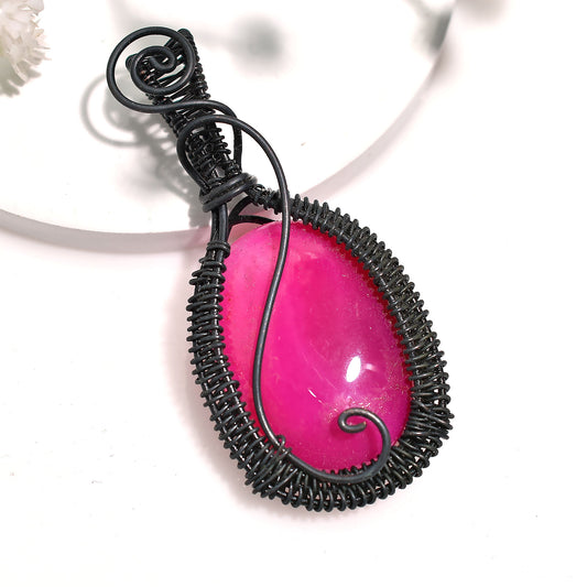 Soothing Botswana Wire Wrapped Pendant-Wholesale Stone Copper Jewelry for Handmade Gift Ideas
