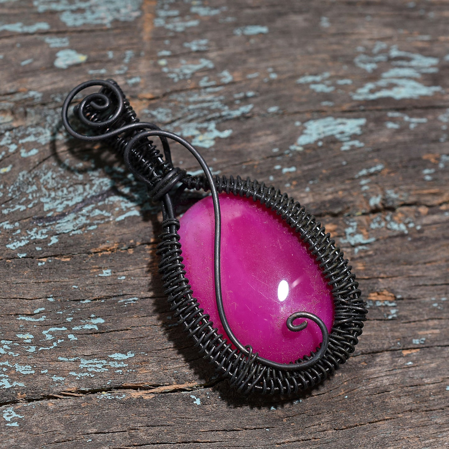Soothing Botswana Wire Wrapped Pendant-Wholesale Stone Copper Jewelry for Handmade Gift Ideas