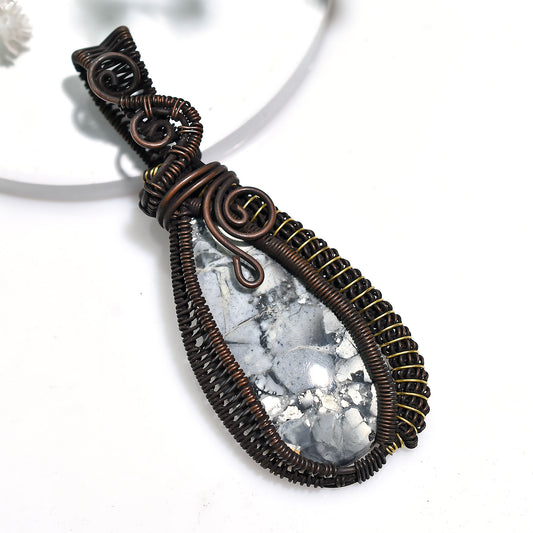Wholesale Maligano Jasper Oxidized Copper Wire Wrapped Gemstone Pendant – Artisan Design Handcrafted Jewelry