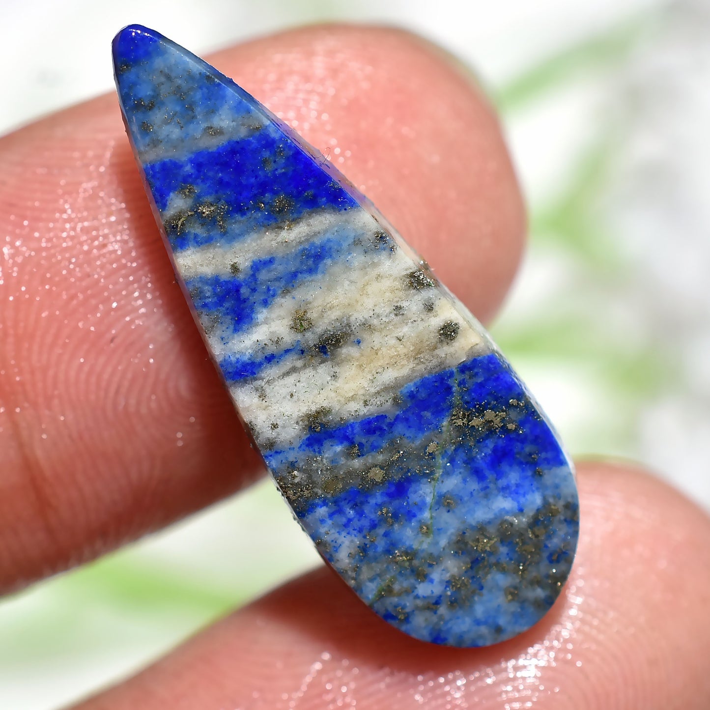 Teardrop Shape Lapis Lazuli – Natural Cabochon for Wire Wrapped Jewelry (9x27x3mm,/9ct)