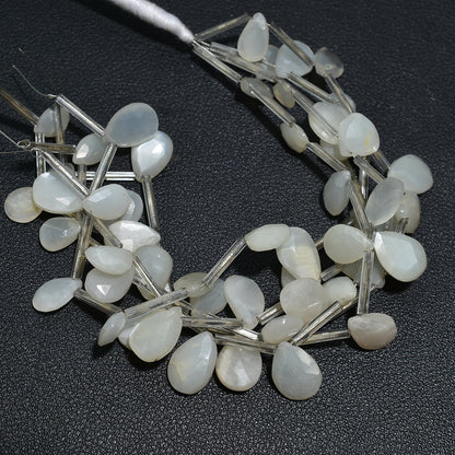 Natural Shimmering Faceted White Moonstone Beads - Wholesale Gemstones for Jewelry Making