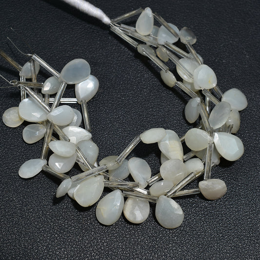 Natural Shimmering Faceted White Moonstone Beads - Wholesale Gemstones for Jewelry Making