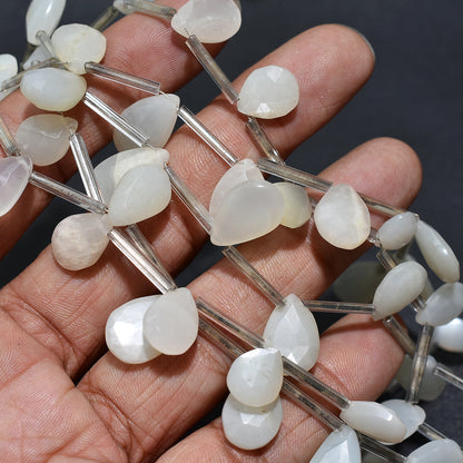 Natural Shimmering Faceted White Moonstone Beads - Wholesale Gemstones for Jewelry Making
